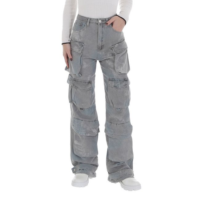 Ital-Design Cargojeans Damen Freizeit (87543201) Used-Look High Waist Jeans günstig online kaufen