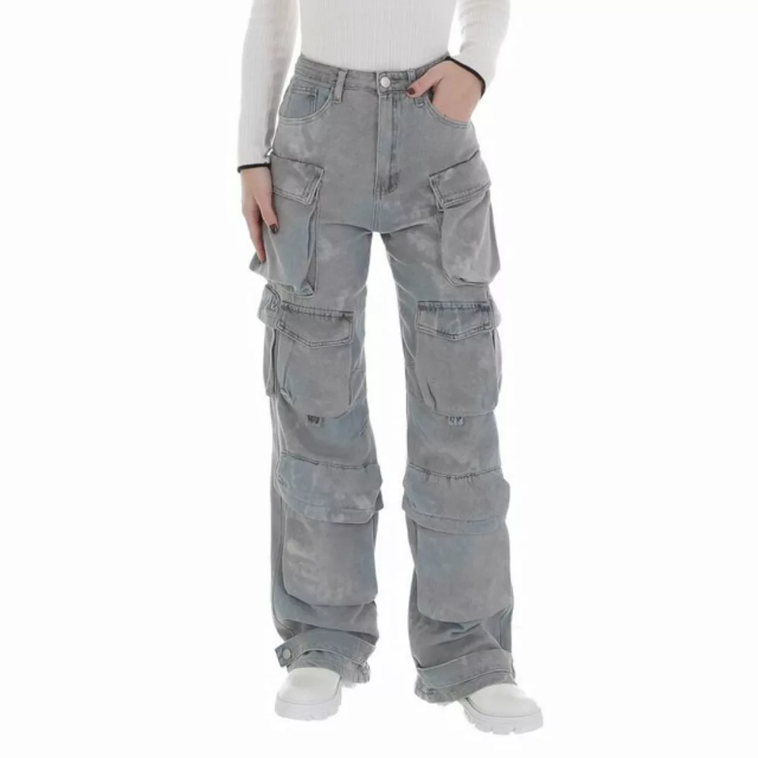 Ital-Design Cargojeans Damen Freizeit (87543202) Used-Look High Waist Jeans günstig online kaufen