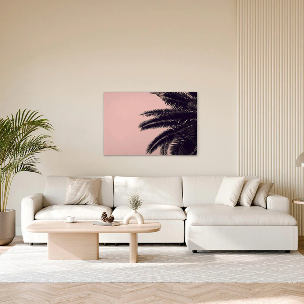 A.S. Création Leinwandbild "Palm Tree - Wandbild Rosa Schwarz Keilrahmen Ku günstig online kaufen