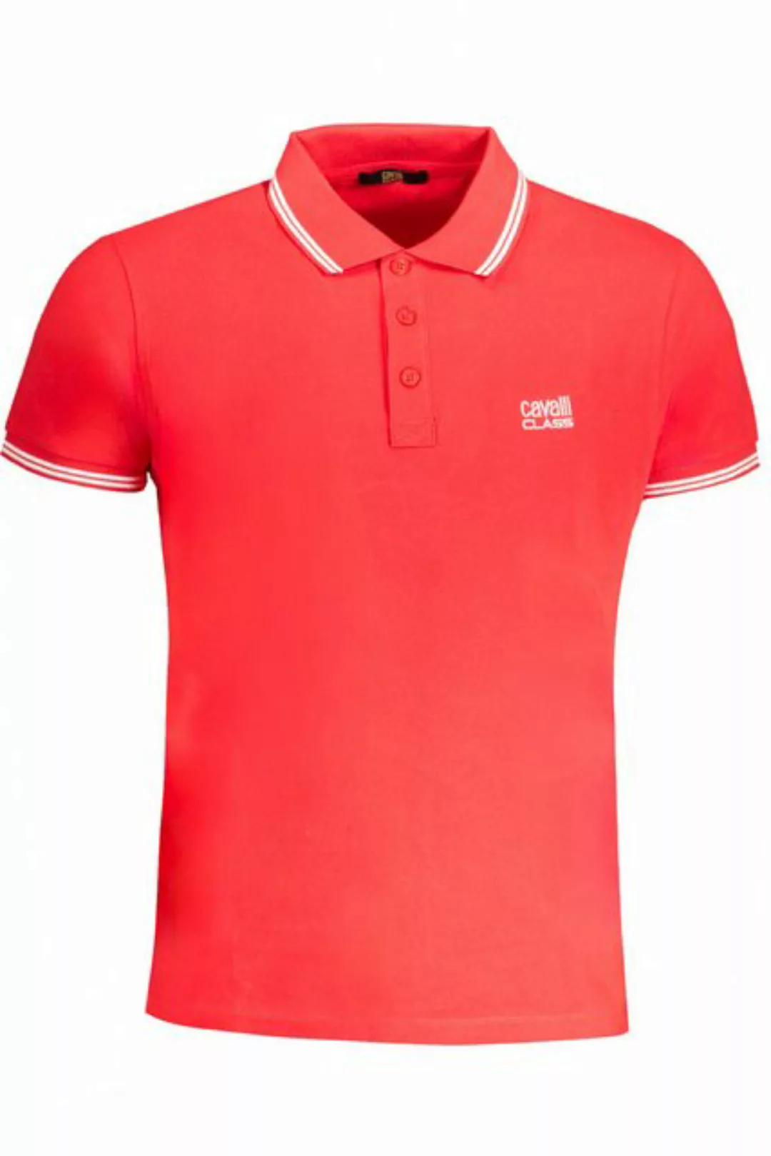 Cavalli Class Poloshirt Elegantes Kurzarm-Poloshirt für Herren in Rot mit günstig online kaufen