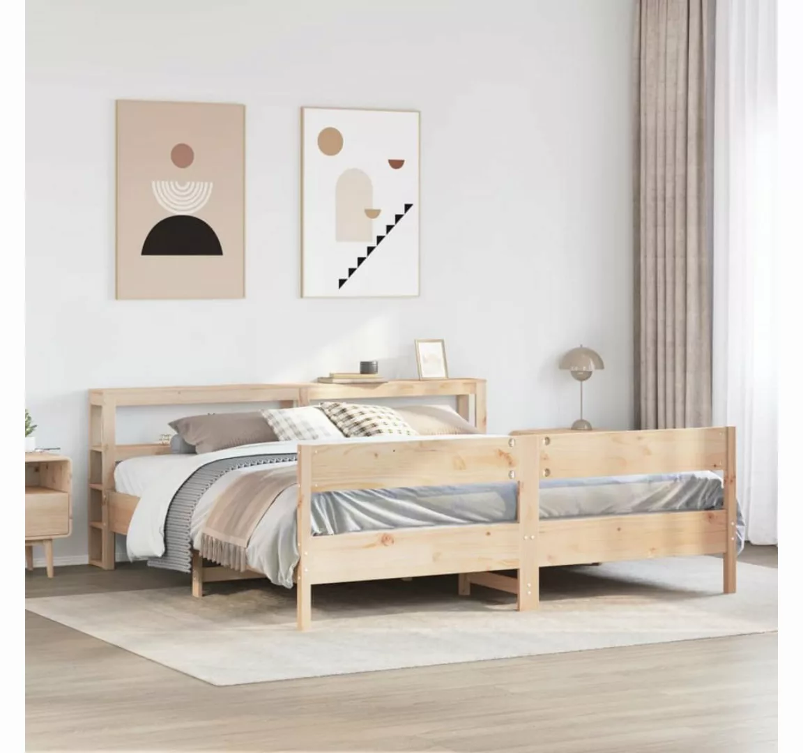 vidaXL Bett, Massivholzbett ohne Matratze 180x200 Kiefernholz günstig online kaufen