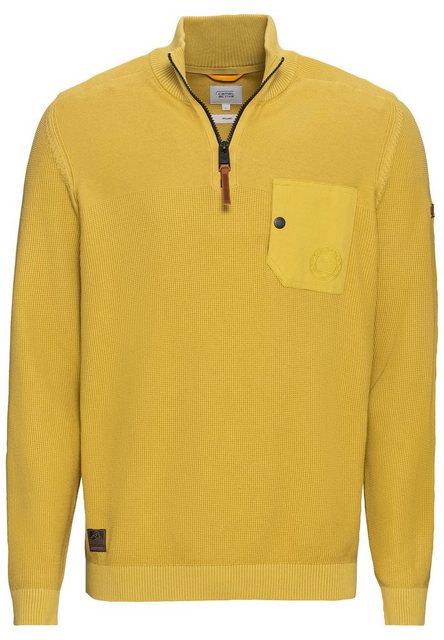 camel active Strickpullover aus zertifiziertem Organic Cotton Markenlogo günstig online kaufen