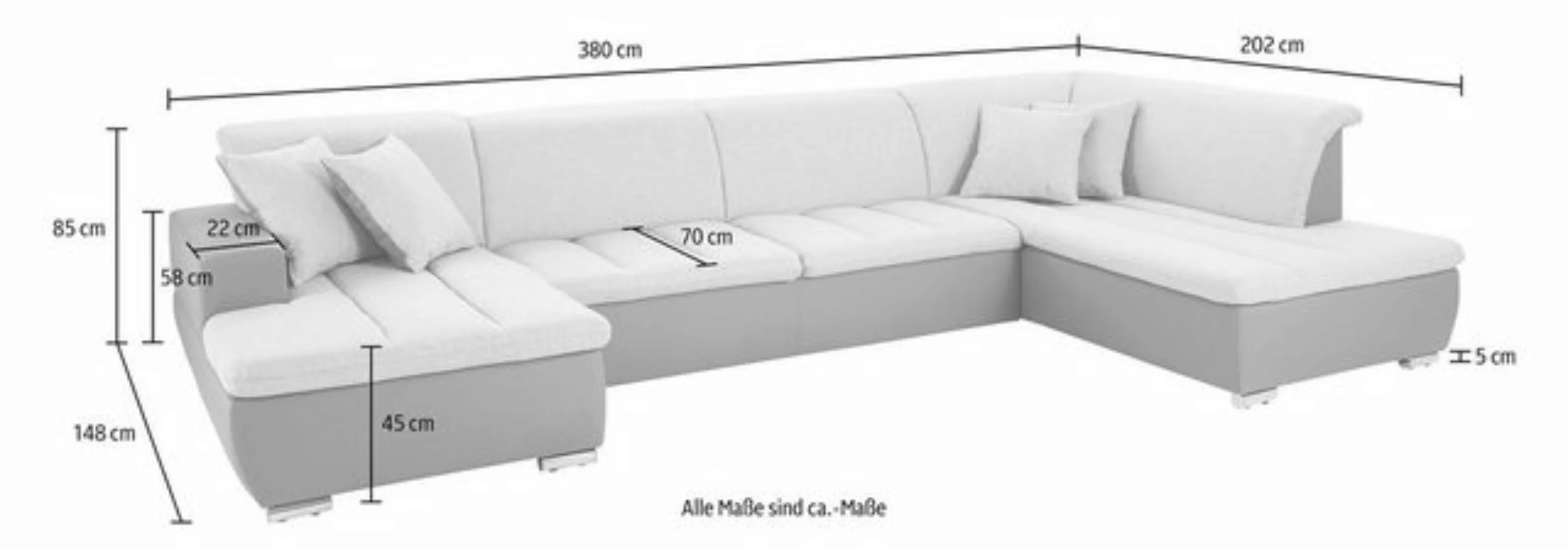 INOSIGN Wohnlandschaft "U-Form", im modernen Materialmix günstig online kaufen