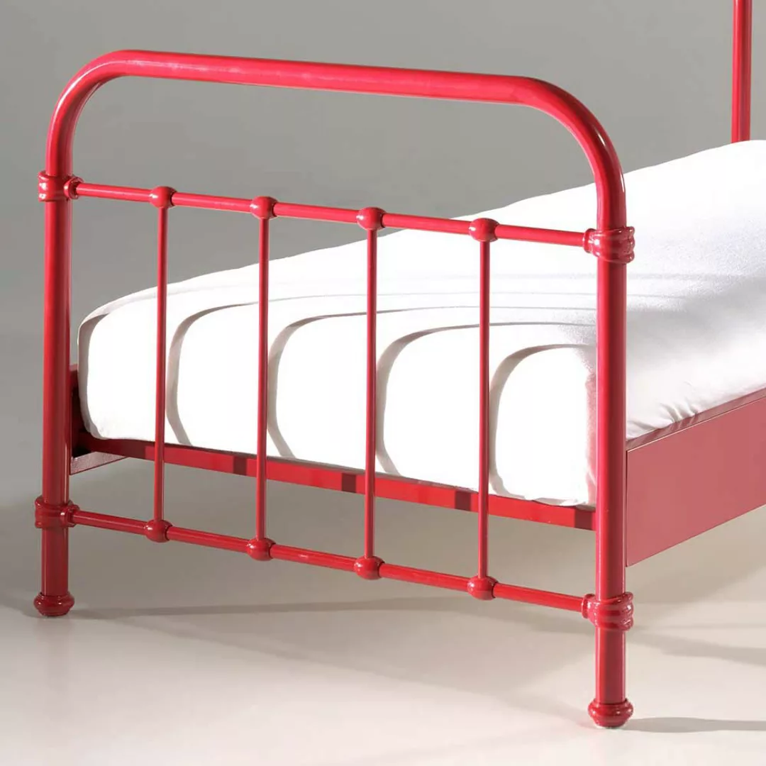 Bett in Rot Metall günstig online kaufen