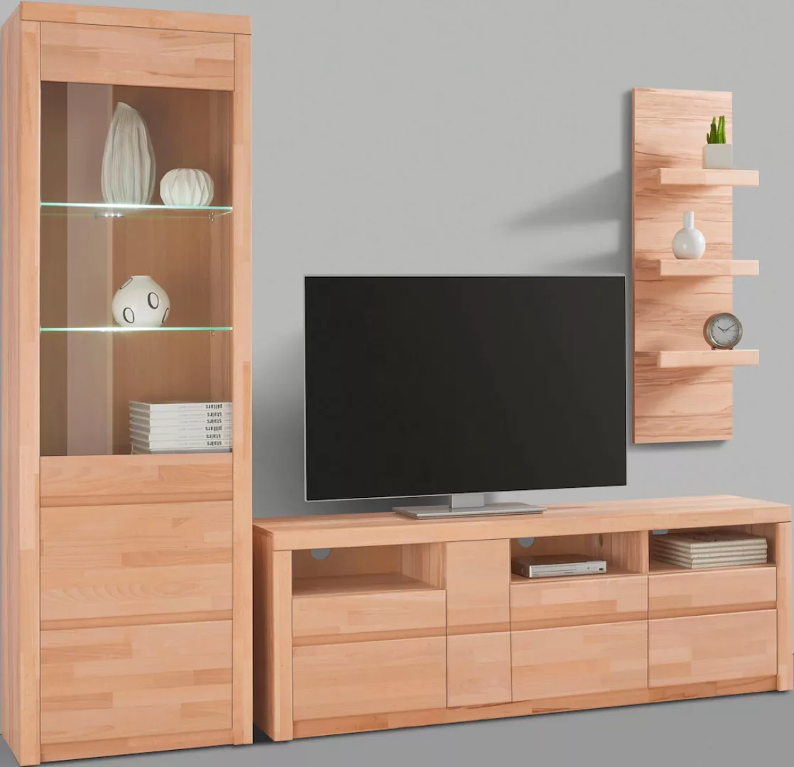 Home affaire Wohnwand "Silkeborg", (Set, 3 St.), teilmassives Holz günstig online kaufen
