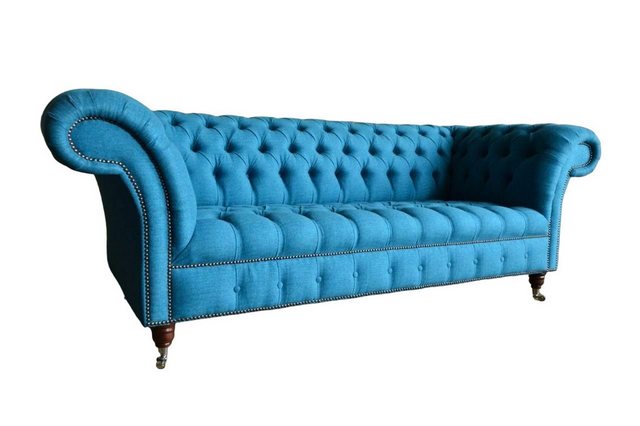 JVmoebel Chesterfield-Sofa Chesterfield Blau Modern Luxus Polster Sofa Couc günstig online kaufen