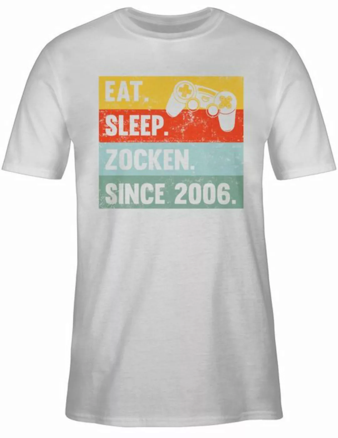 Shirtracer T-Shirt Eat Sleep Zocken Since 2006 18. Geburtstag günstig online kaufen