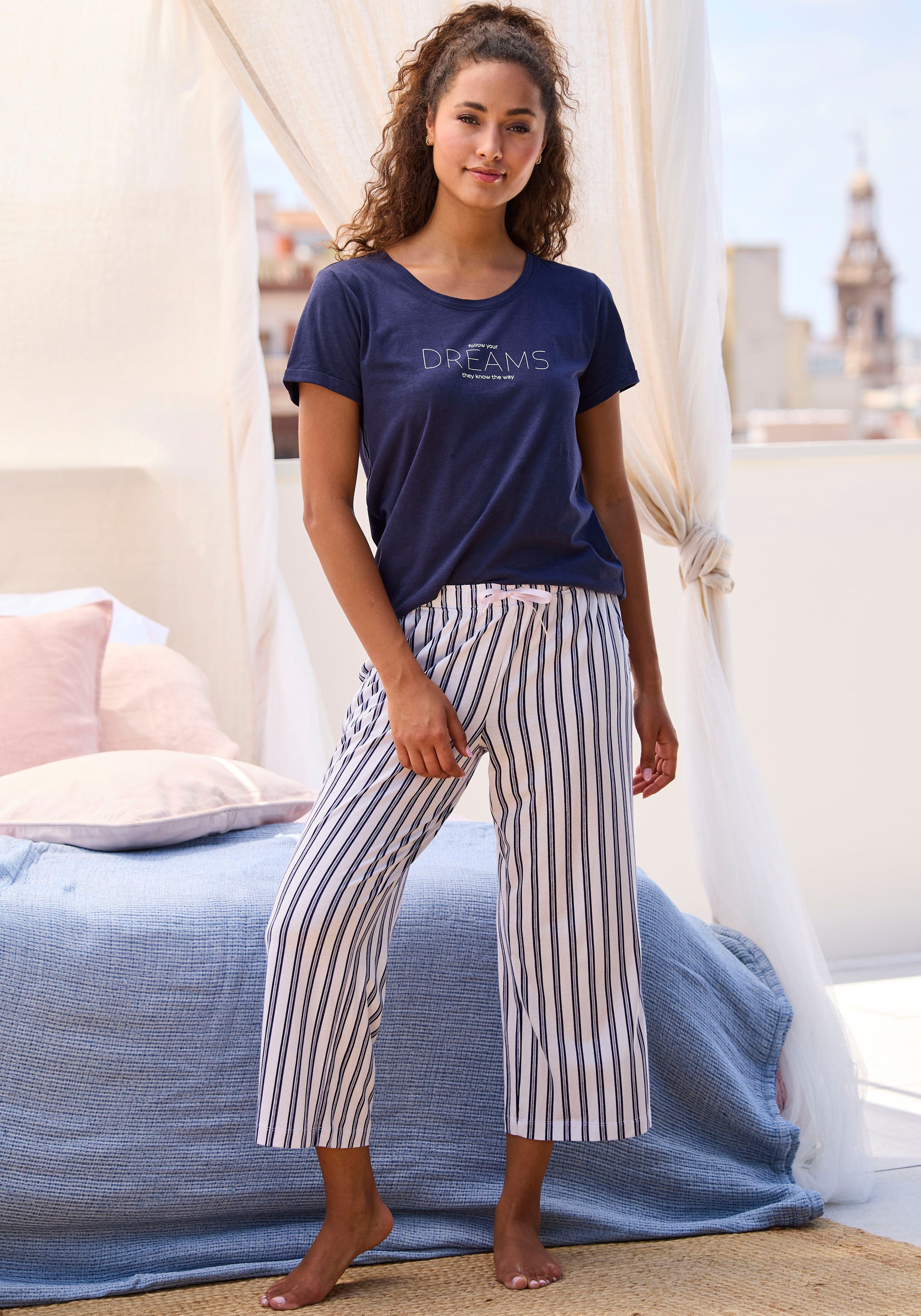 s.Oliver Pyjamaoberteil, mit Frontdruck günstig online kaufen