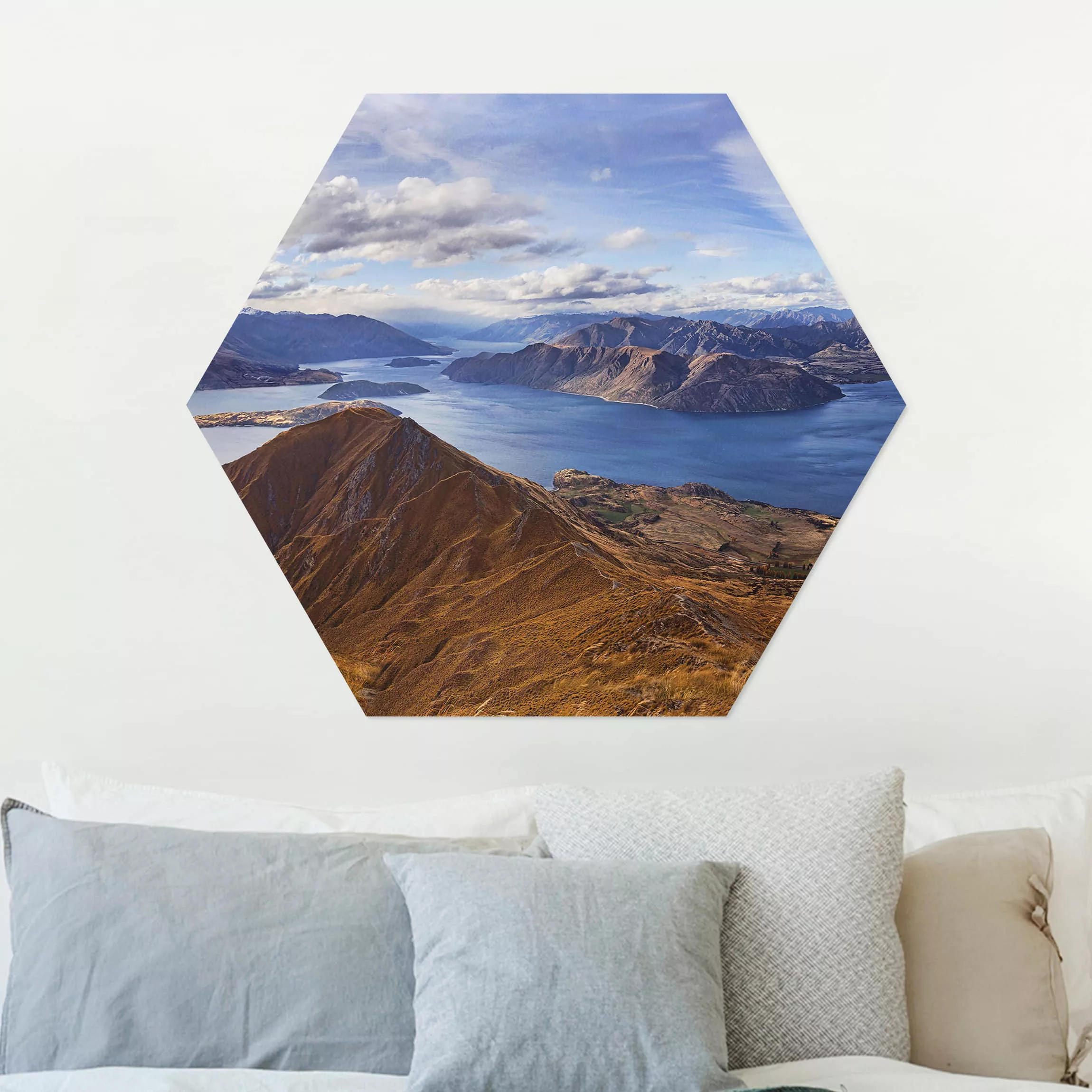 Hexagon-Alu-Dibond Bild Natur & Landschaft Roys Peak in Neuseeland günstig online kaufen