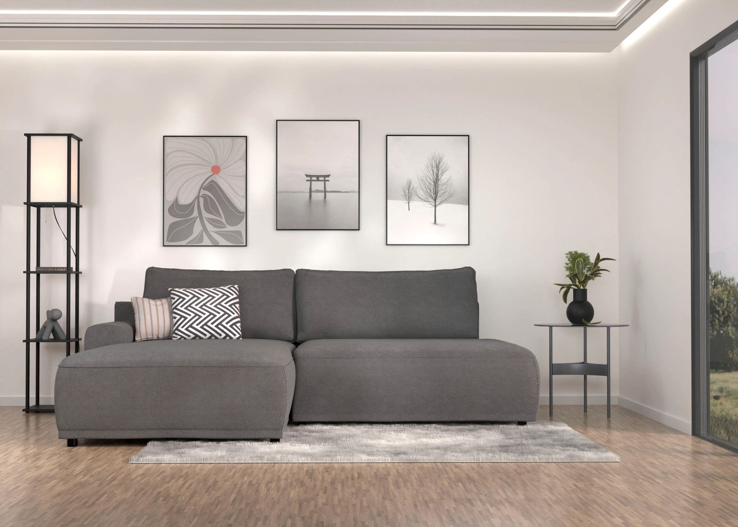TRENDMANUFAKTUR Ecksofa "Fordon II, Schlafsofa mit Bettkasten, Couch in L-F günstig online kaufen