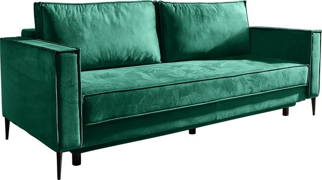 DELIFE Schlafsofa Thia, 220x100 cm Velour Grün günstig online kaufen