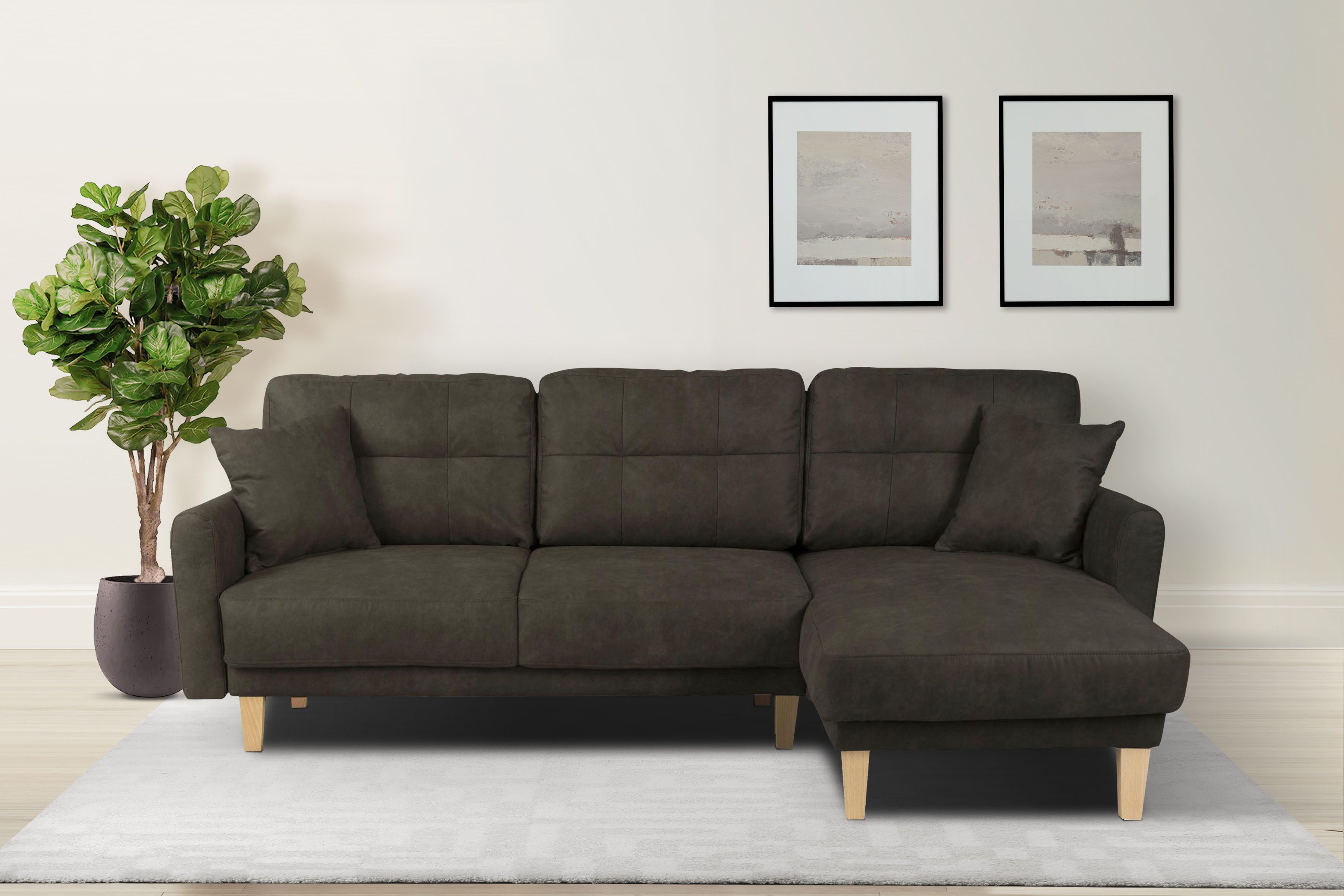 Home affaire Ecksofa "TRIPLO optionale Schlafsofa mit Bettkasten, Maße B/T/ günstig online kaufen