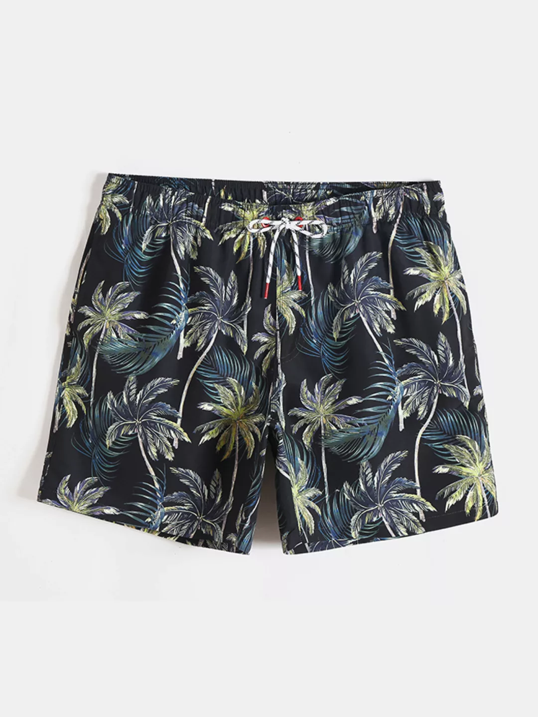 Tropische Palme bedruckte Strandshorts Kordelzug Schnelltrocknende Badehose günstig online kaufen