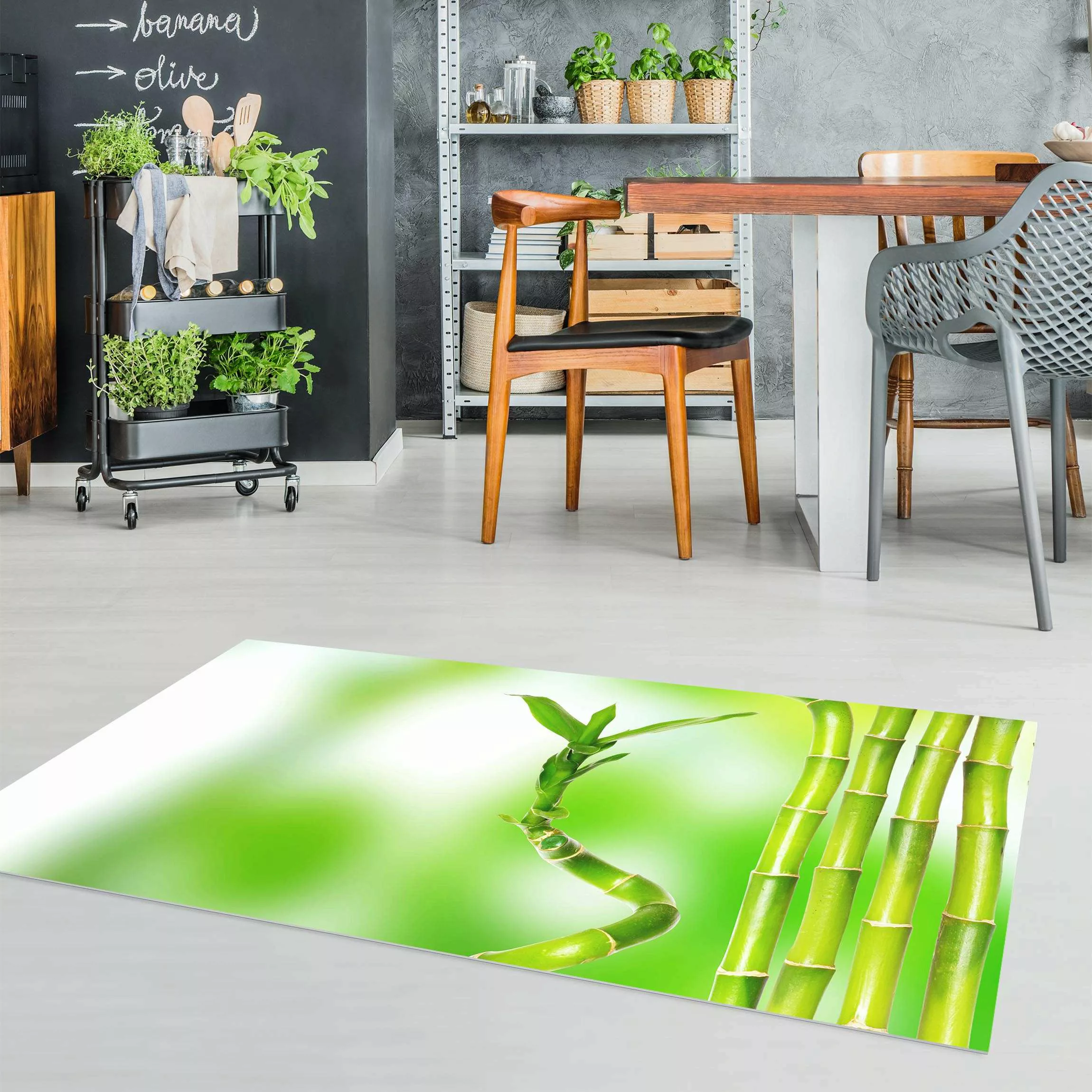 Vinyl-Teppich Grüner Bambus günstig online kaufen