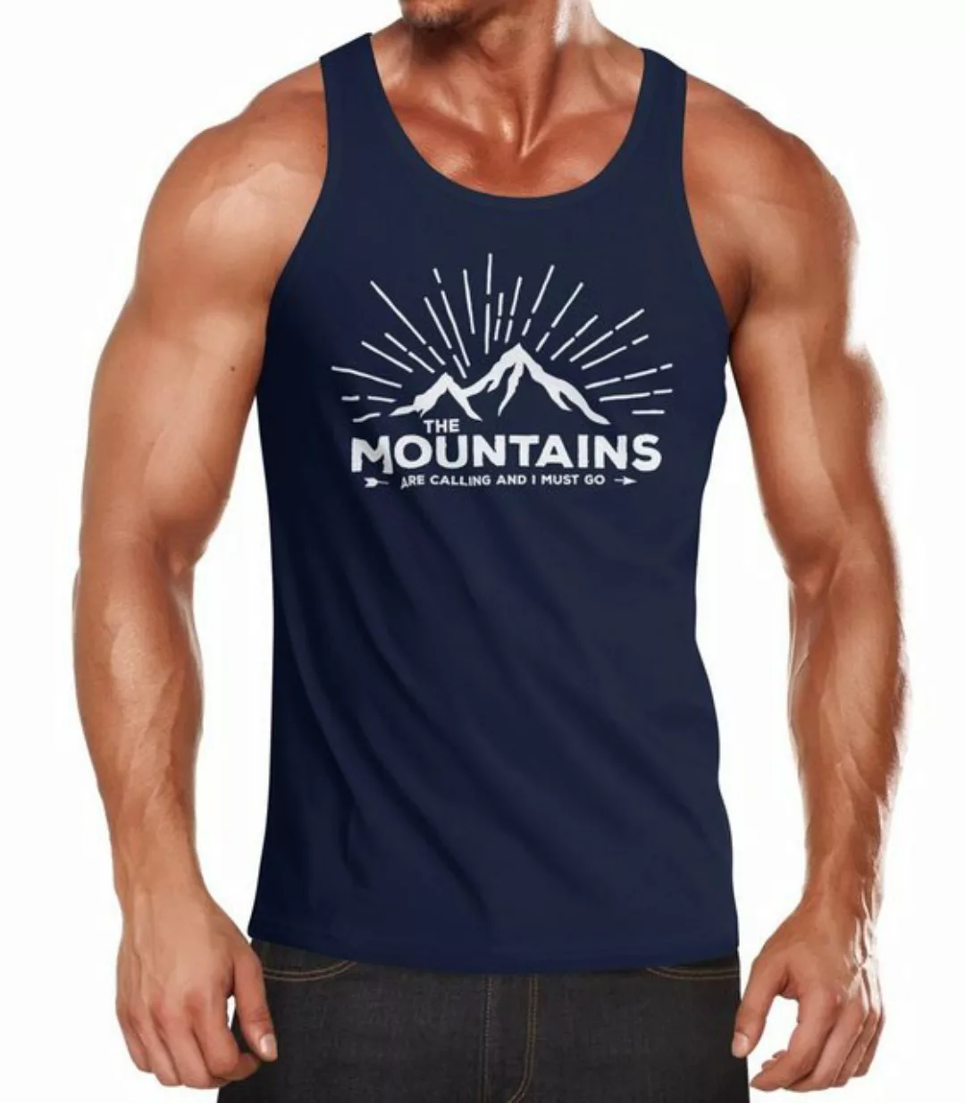 MoonWorks Tanktop Herren Tanktop The Mountains are Calling and I must go Wa günstig online kaufen