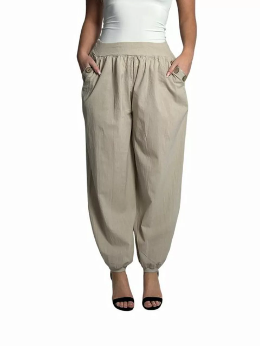 Mississhop Haremshose Damen Baumwolle Aladinhose Unifarbe Hose Sommerhose M günstig online kaufen