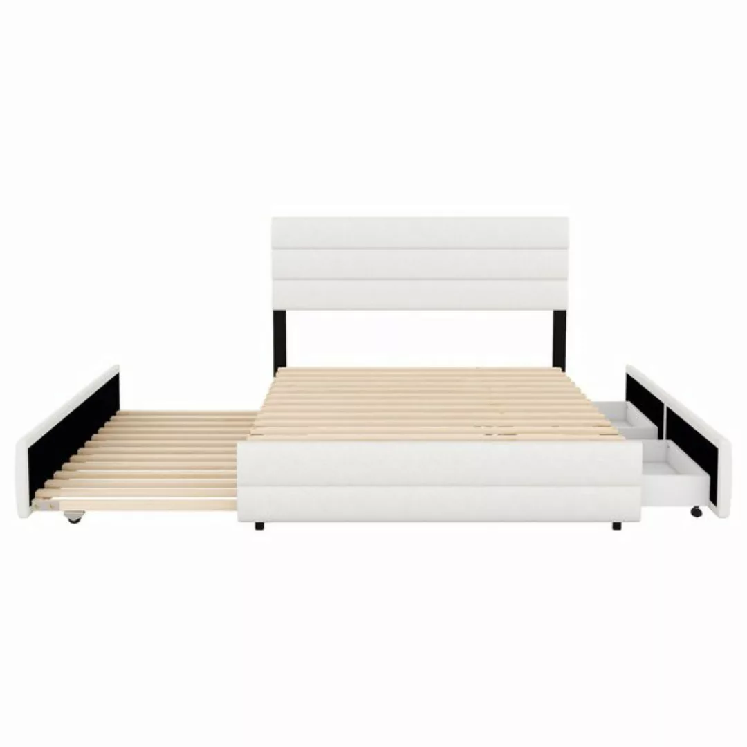 DOPWii Bett 140x200cm Plattformbett mit Räummaschine für 2 Personen,2 Schub günstig online kaufen