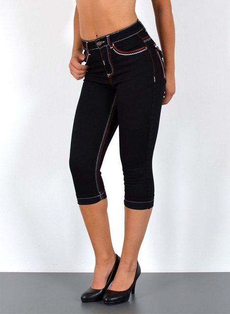 ESRA Caprijeans J569 Damen High Waist Capri Jeans mit dicker Naht, bis Über günstig online kaufen