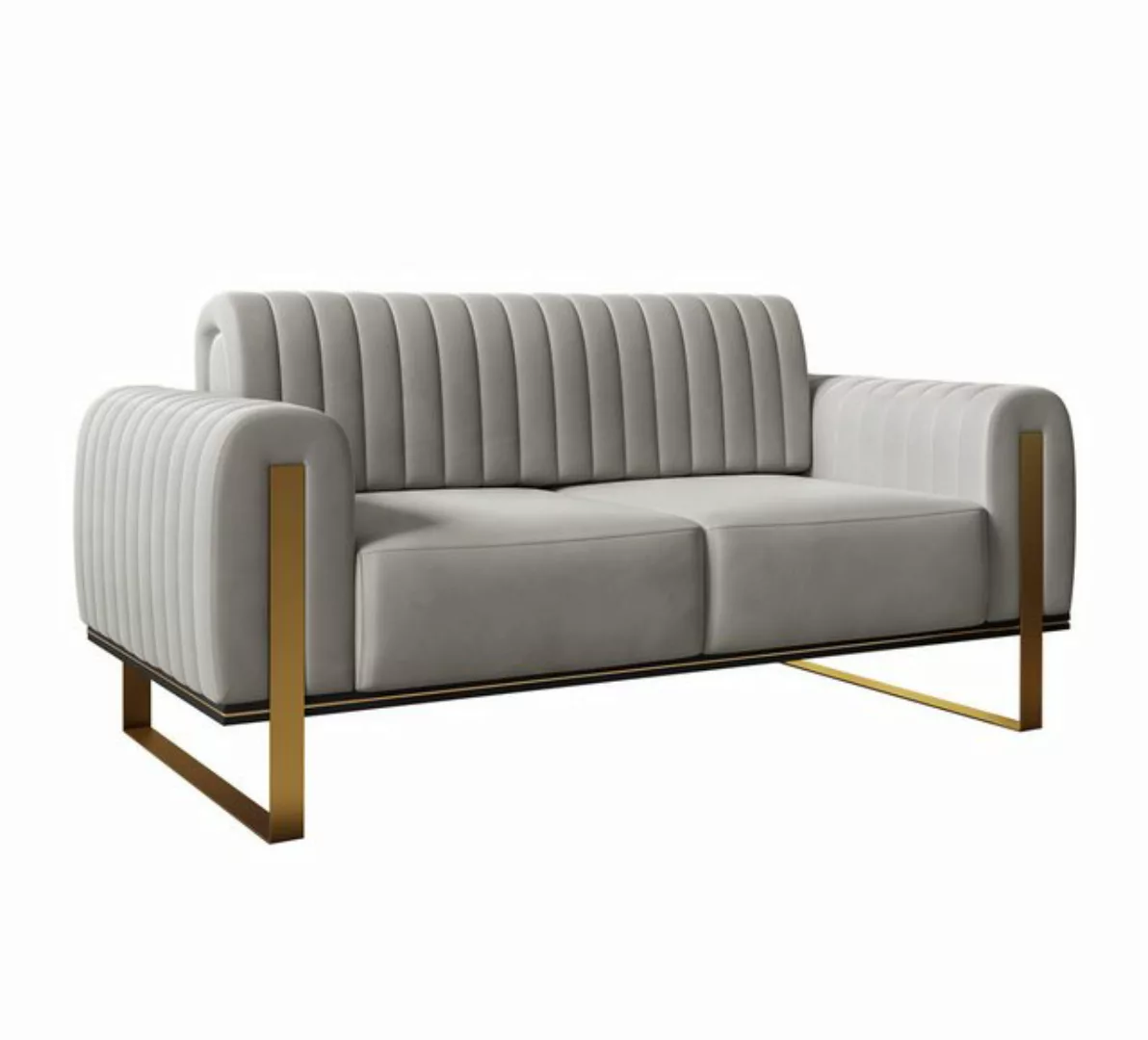 Furnix 2-Sitzer Fagiole-II Polstersofa elegante Couch mit goldenen Metallbe günstig online kaufen