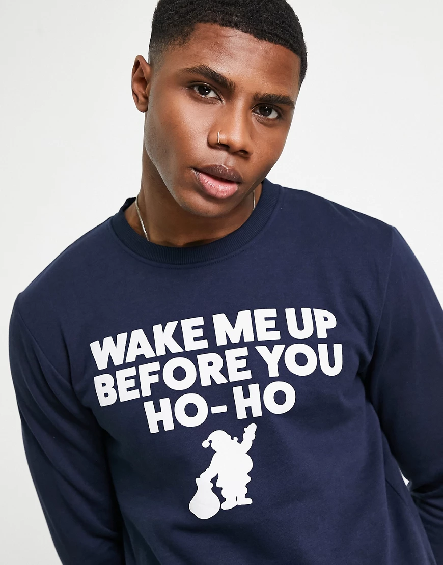 Jack & Jones Originals – Weihnachtliches Sweatshirt in Marineblau mit „Wake günstig online kaufen