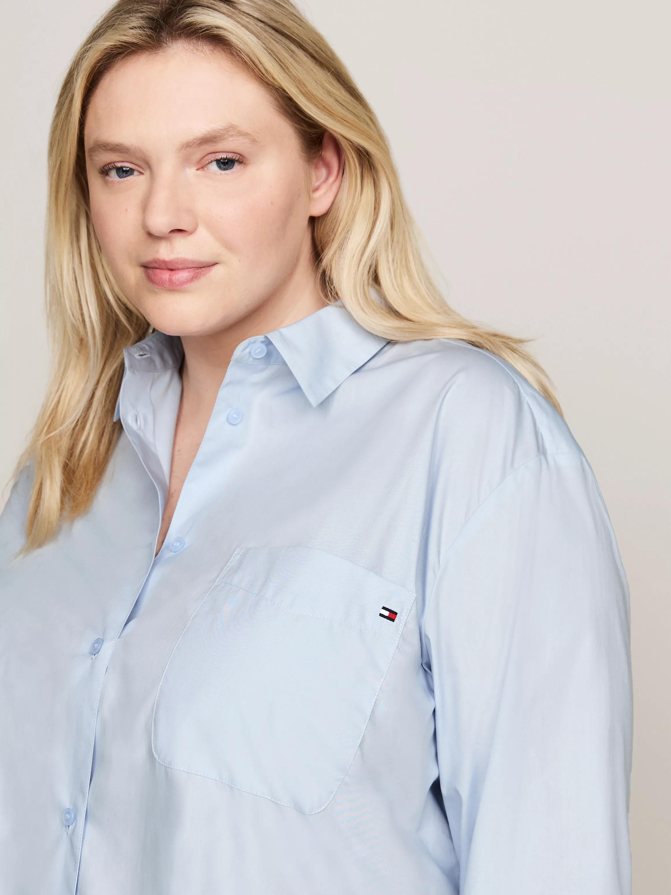 Tommy Hilfiger Curve Hemdbluse CRV ESS COTTON EASY FIT SHIRT in Großen Größ günstig online kaufen