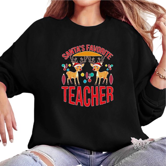 MC Star Weihnachtssweatshirt Holly Jolly Teacher Sweatshirt für Damen, Weih günstig online kaufen