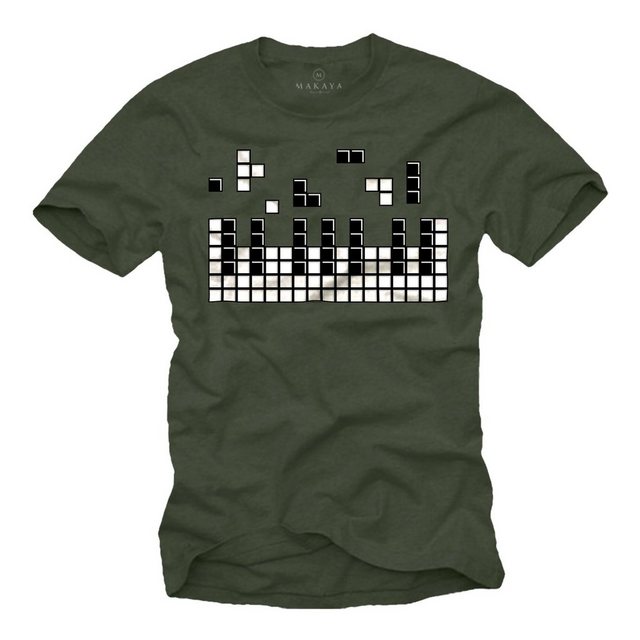 MAKAYA Print-Shirt Herren Piano Gamer Geschenke für Jungs Gaming Motiv Klav günstig online kaufen