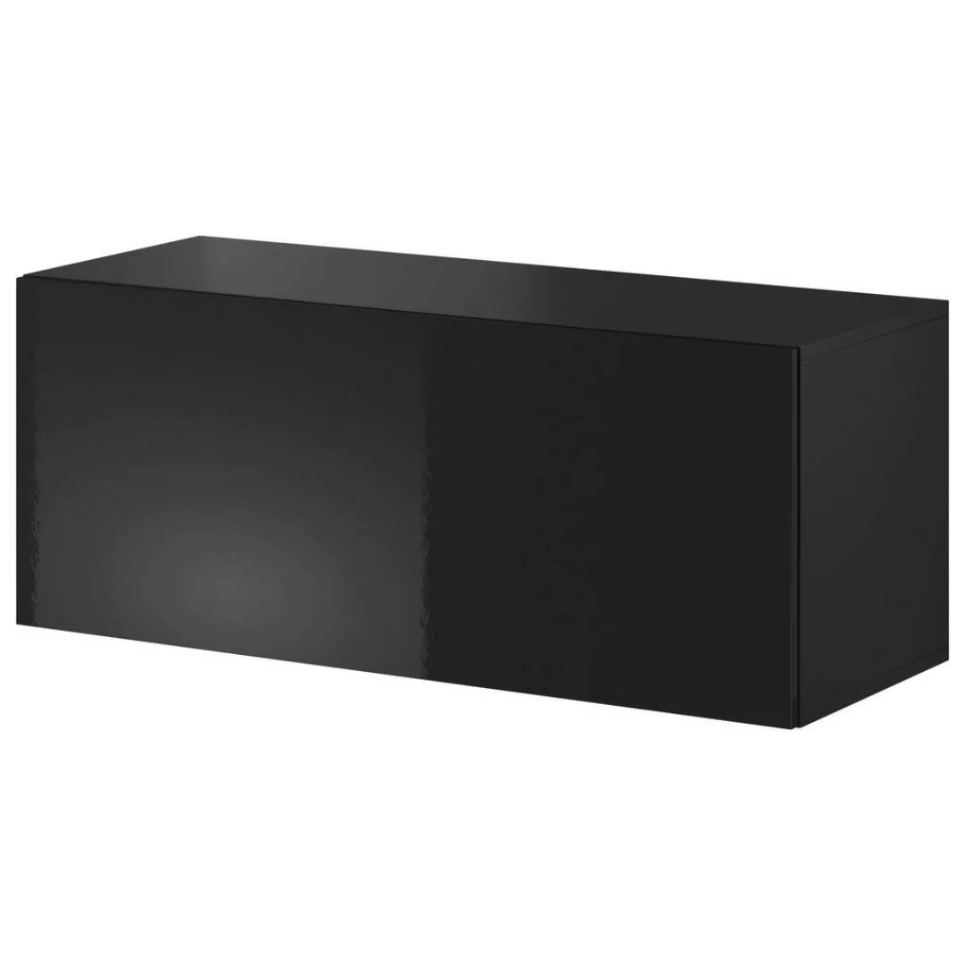 TV-Lowboard VIVIEN schwarz schwarz glanz B/H/T: ca. 100x40x38 cm günstig online kaufen