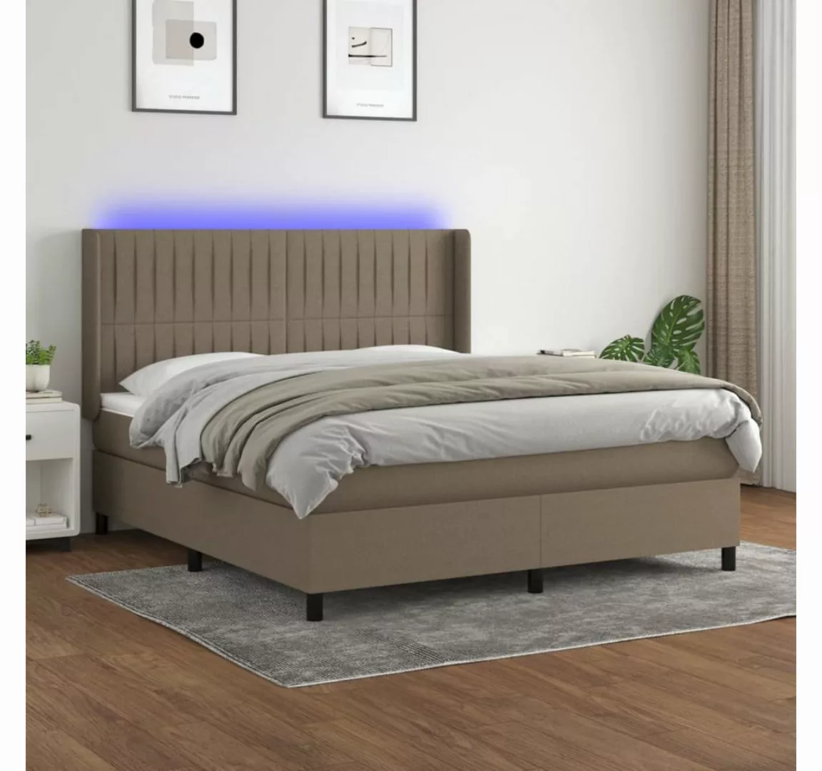 vidaXL Boxspringbett Boxspringbett mit Matratze und LED Stoff (180 x 200 cm günstig online kaufen