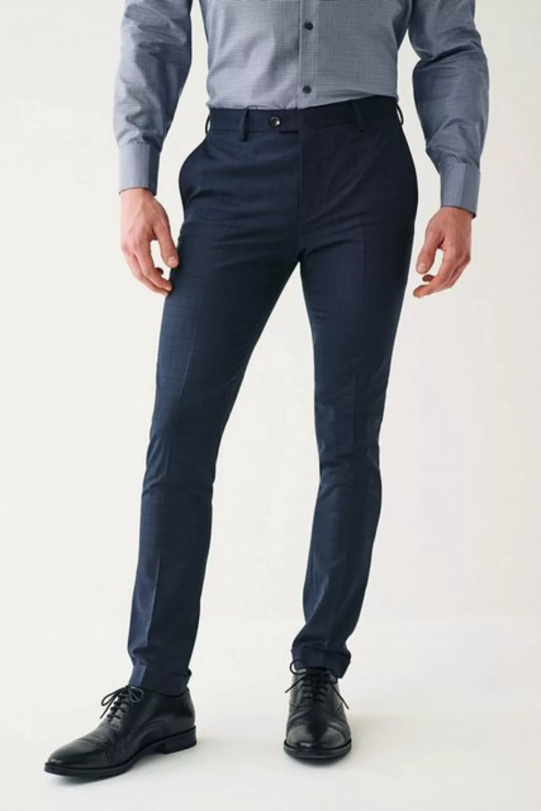 Next Anzughose Super Skinny Fit Anzughose mit Karomuster (1-tlg) günstig online kaufen