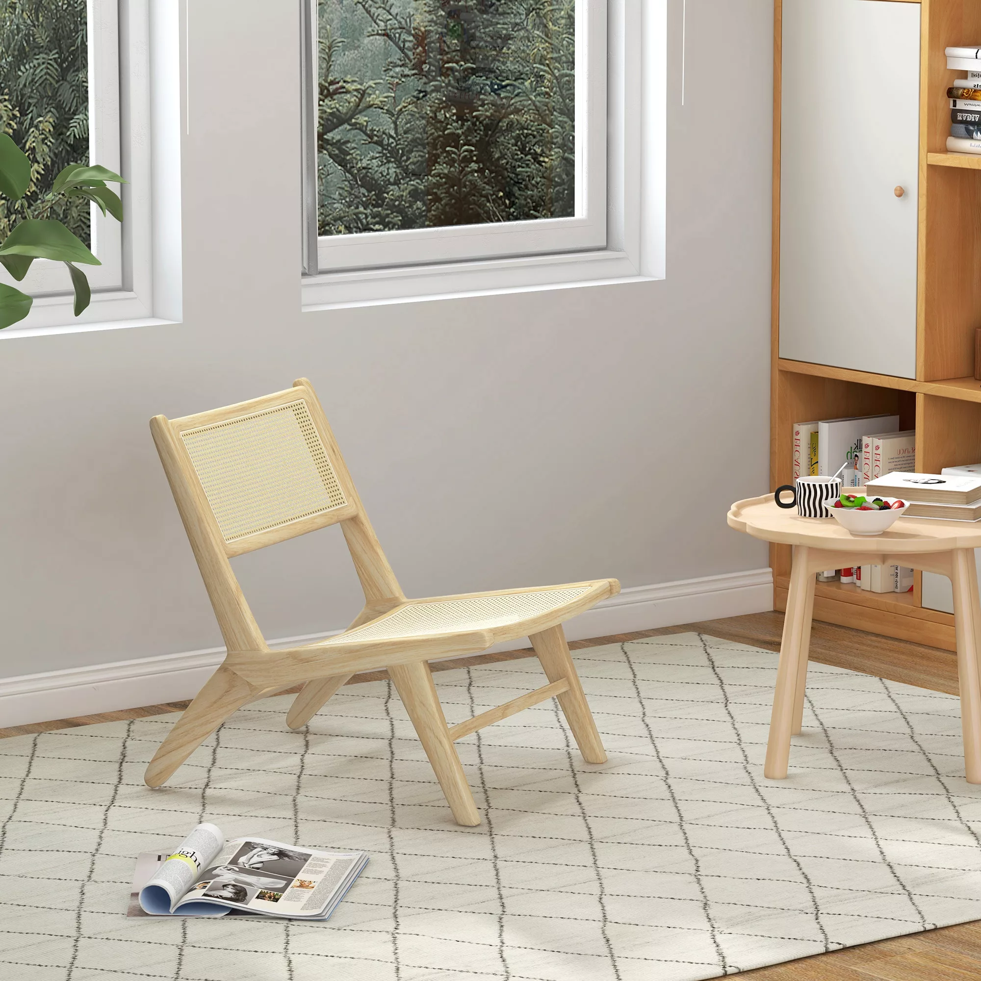 HOMCOM Loungesessel Relax, Lounge-Sessel, Bohème-Design, Kautschukholzgeste günstig online kaufen