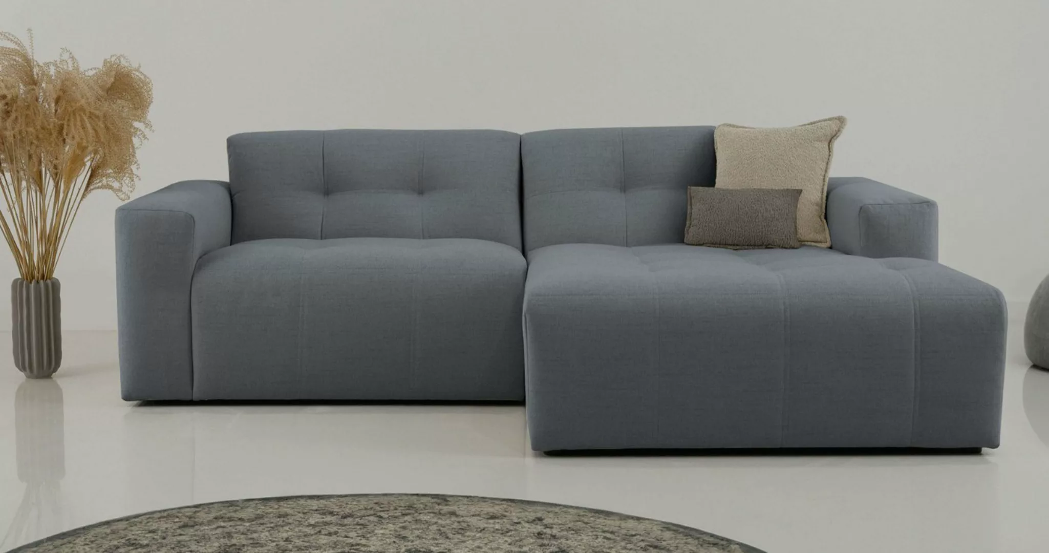 INOSIGN Ecksofa "Tapley", Breite 221 cm, L-Form, Struktur fein, mit Knopfst günstig online kaufen