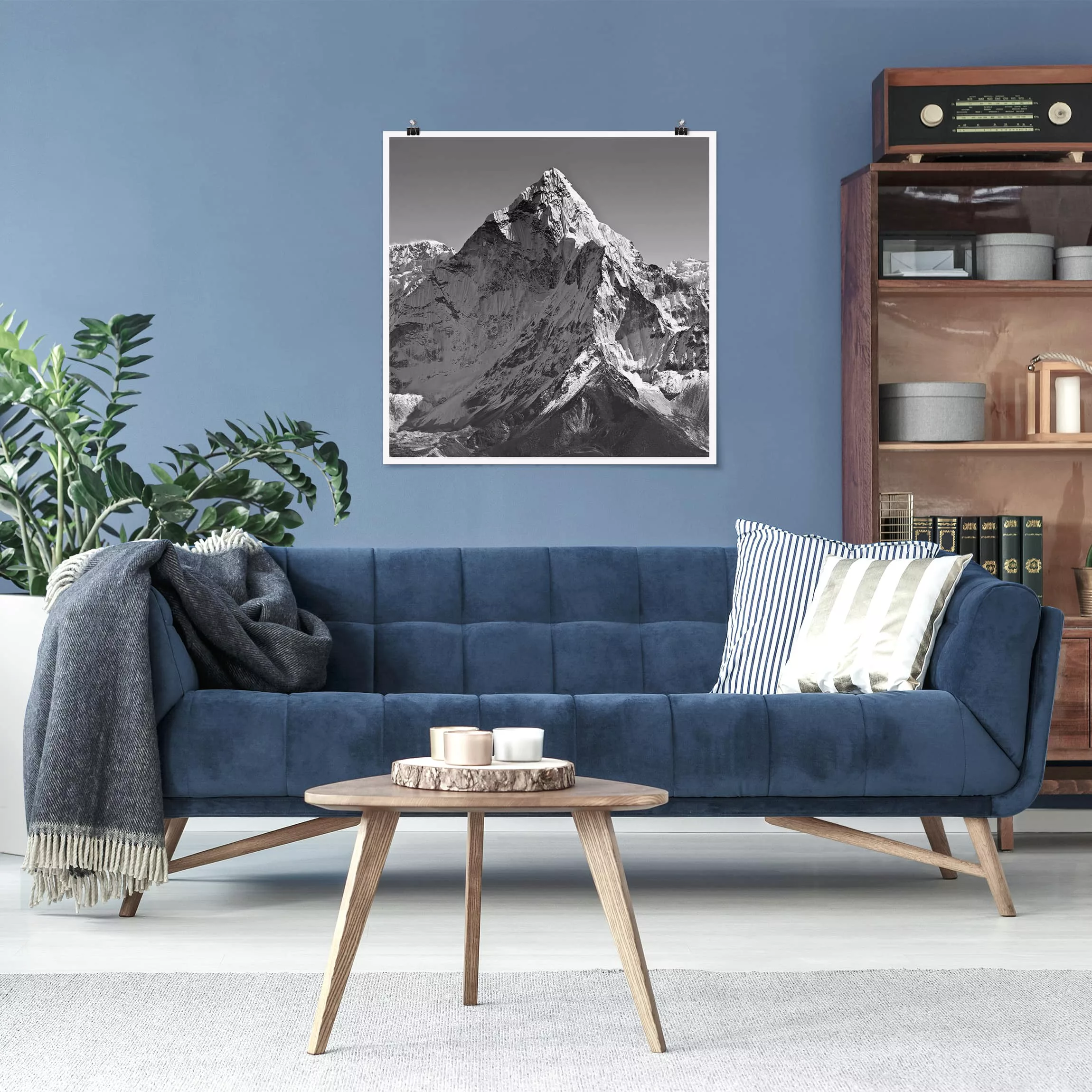 Poster Schwarz-Weiß - Quadrat Der Himalaya II günstig online kaufen