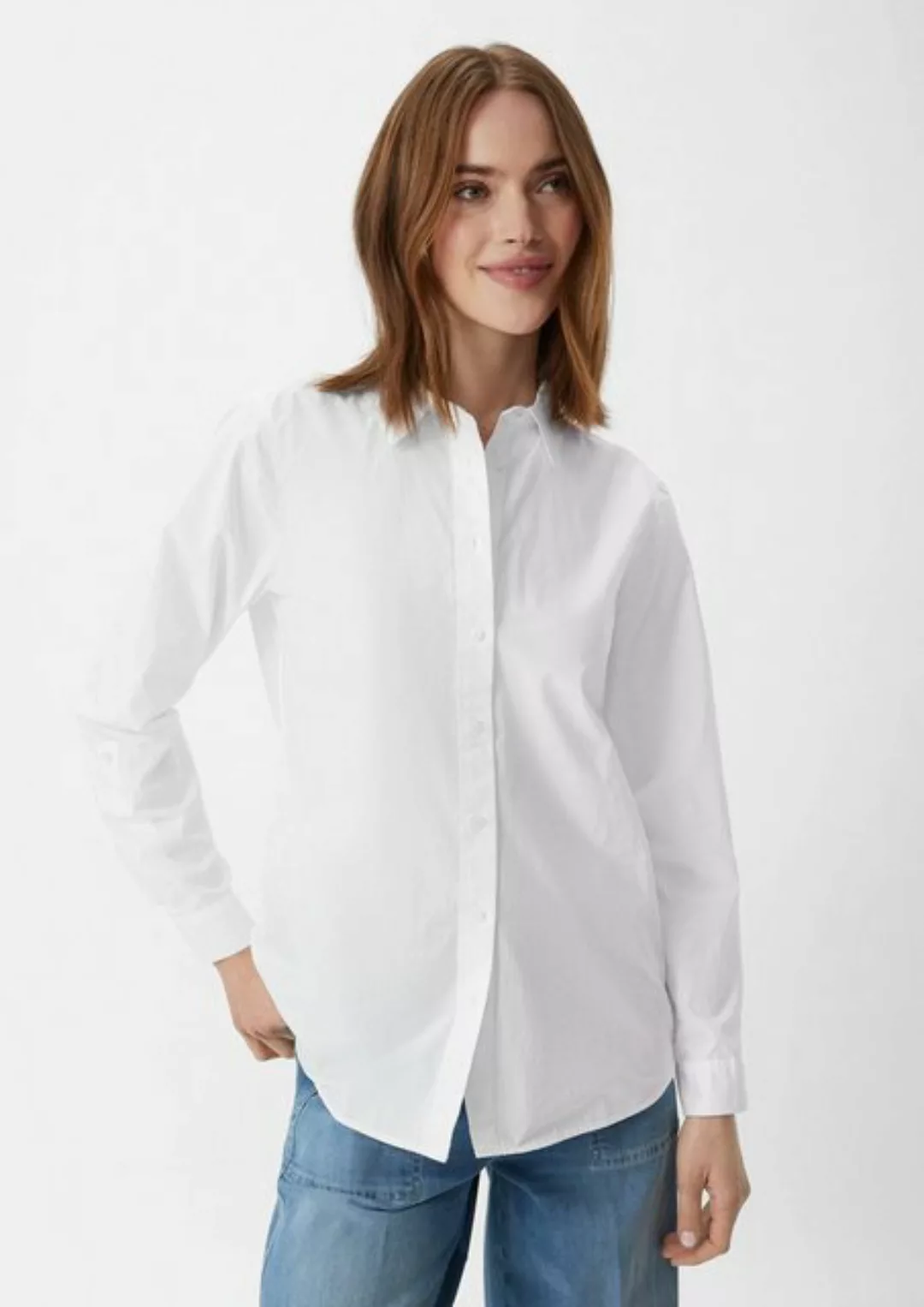 comma casual identity Langarmbluse Blusenhemd mit verlängertem Rücken Logo günstig online kaufen