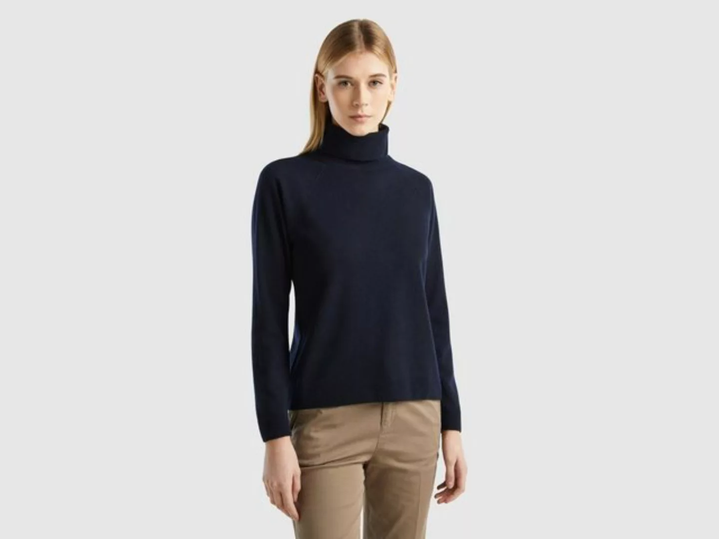 United Colors of Benetton Rollkragenpullover mit Markenlabel günstig online kaufen