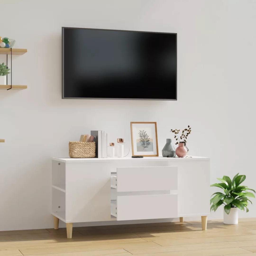 vidaXL TV-Schrank TV-Schrank Weiß 102x44,5x50 cm Holzwerkstoff TV-Lowboard günstig online kaufen