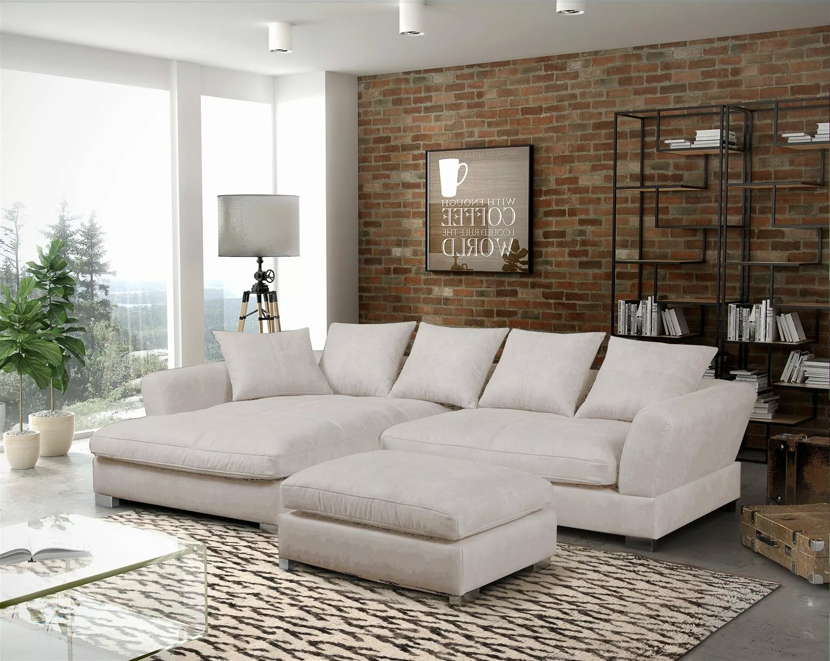 Fun Möbel Ecksofa TIZIAN in Stoff günstig online kaufen
