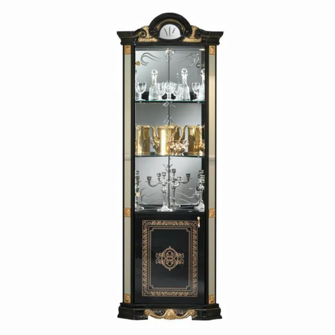 Interdesign24 Eckvitrine Bella (2-Türig, im Barock-Stil) in Schwarz/Gold Ho günstig online kaufen