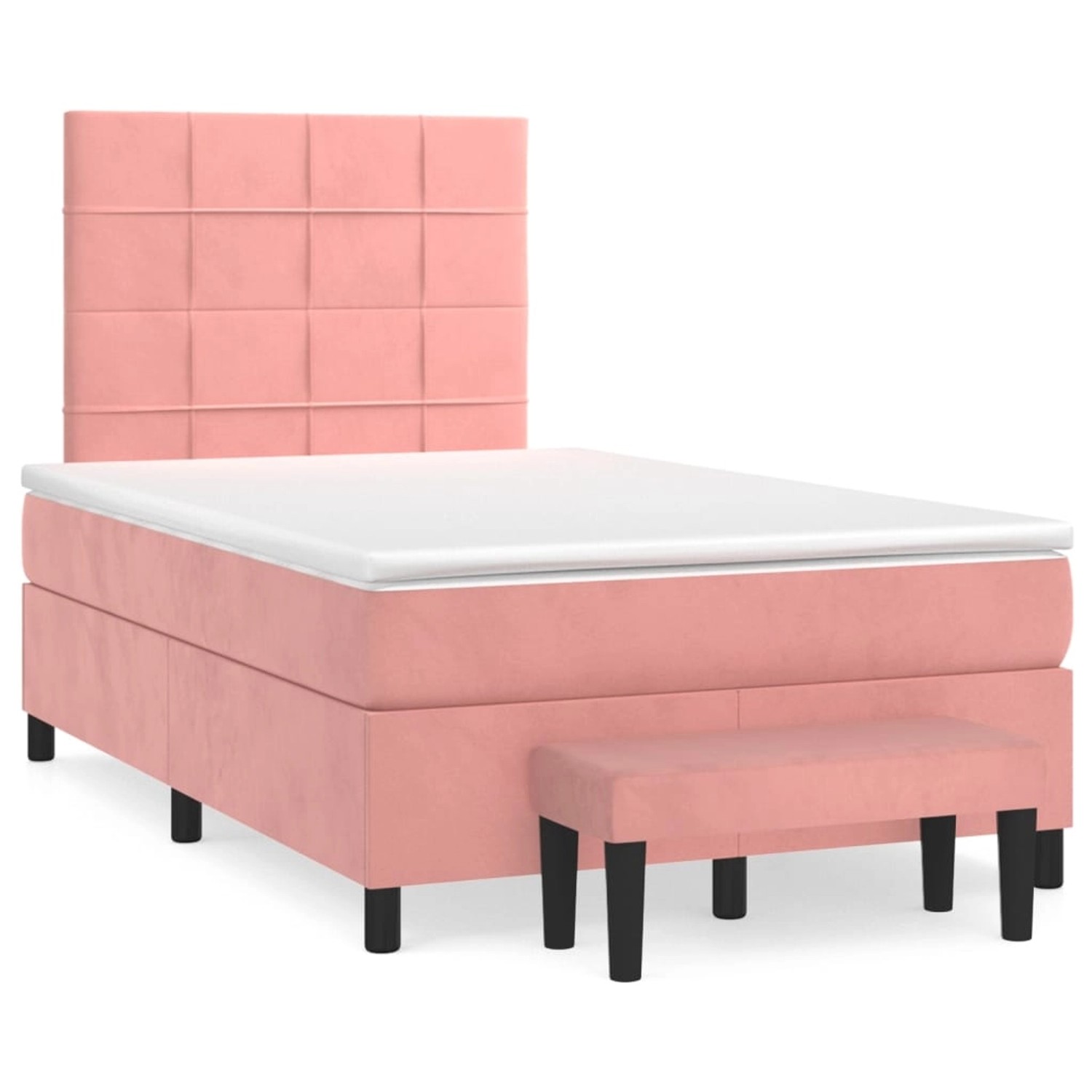 vidaXL Boxspringbett mit Matratze Rosa 120x200 cm Samt1466410 günstig online kaufen