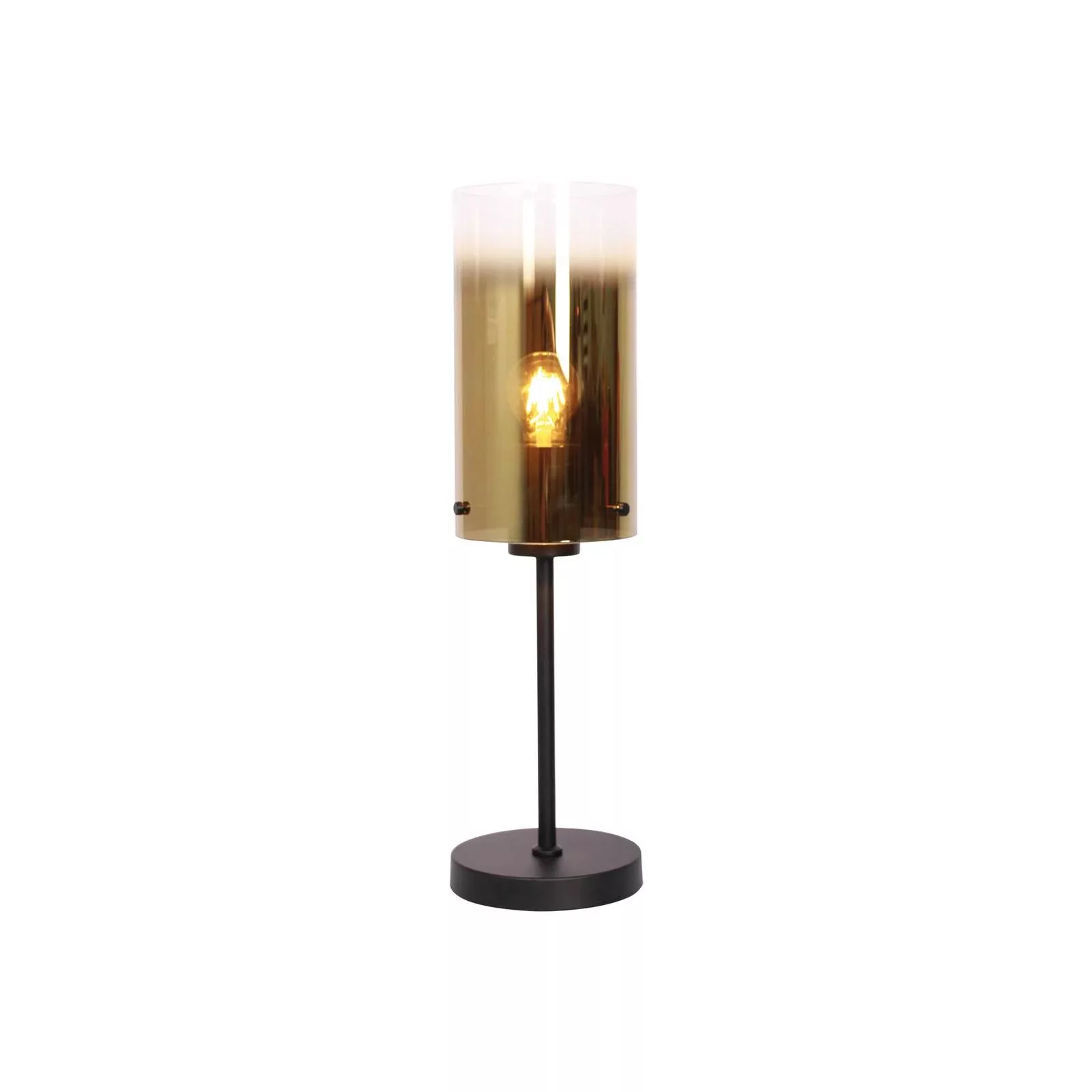 Tischlampe Ventotto, schwarz/gold, Höhe 57 cm, Metall/Glas günstig online kaufen