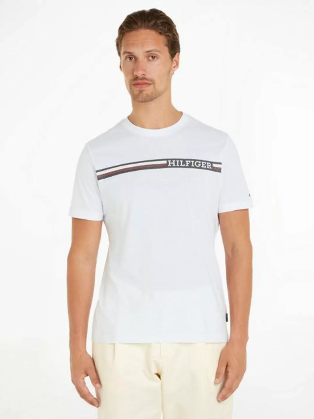 Tommy Hilfiger T-Shirt MONOTYPE CHEST STRIPE TEE mit Markenlogo günstig online kaufen