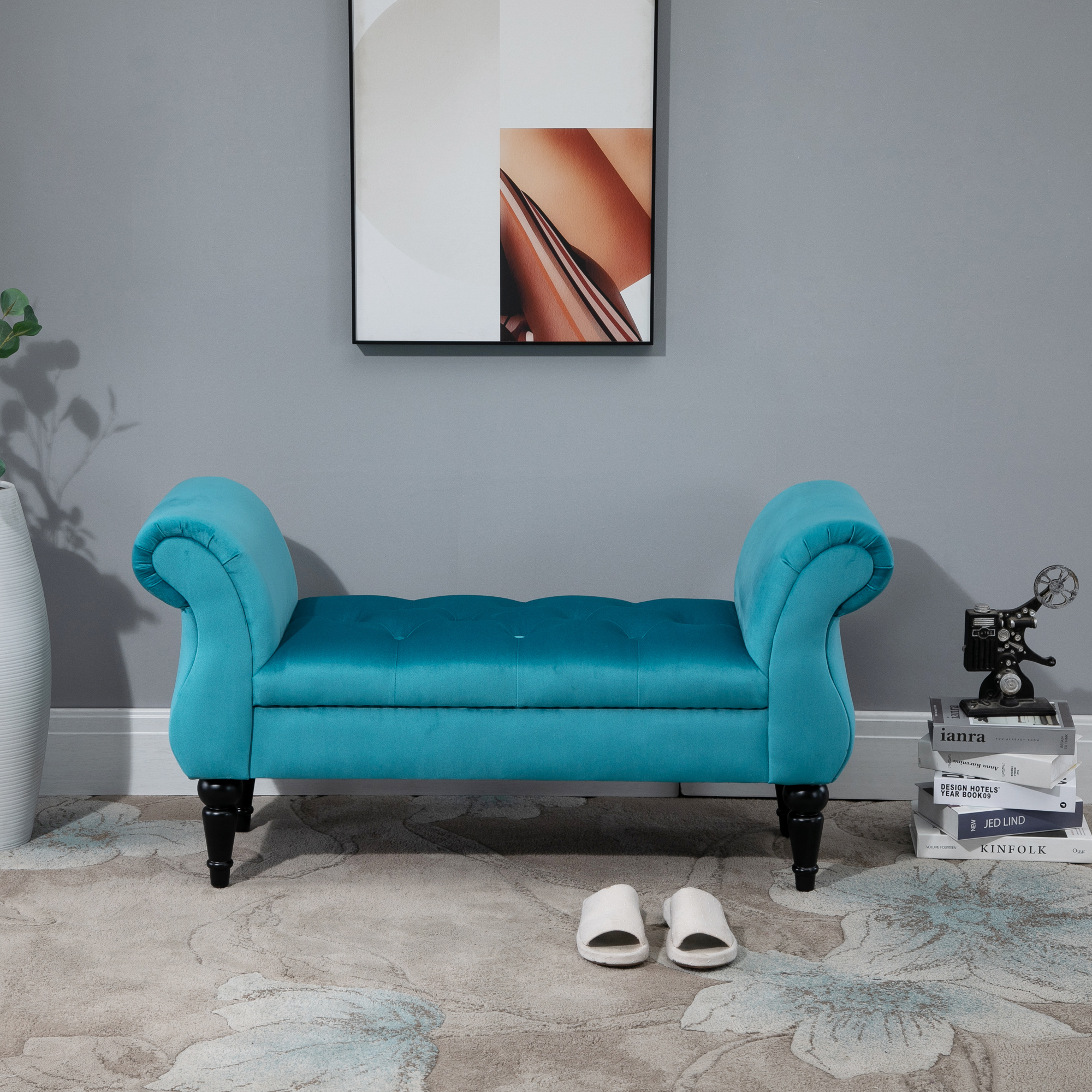 HOMCOM Sitzbank im Vintage-Stil, Holzrahmen und Chesterfield-gepolsterte Si günstig online kaufen