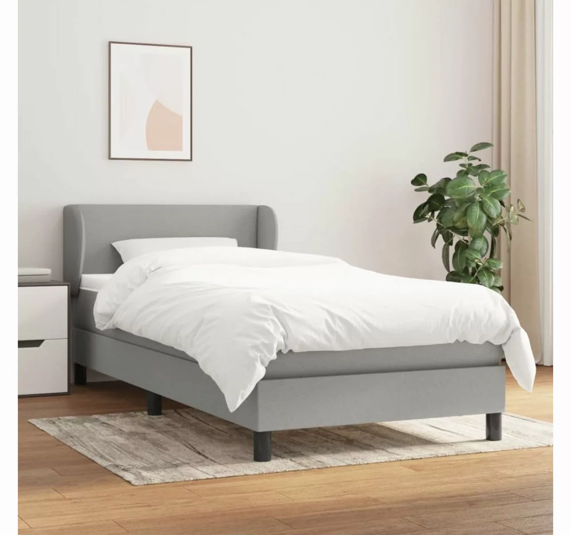 vidaXL Boxspringbett mit Matratze Schwarz 100x200 cm Stoff1371821 günstig online kaufen