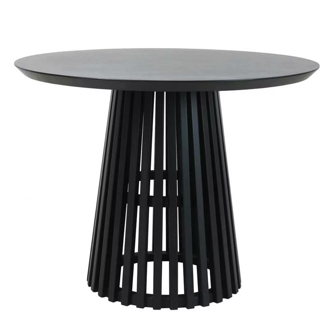 Schwarzer Küchen Tisch im Skandi Design 100 cm Durchmesser günstig online kaufen