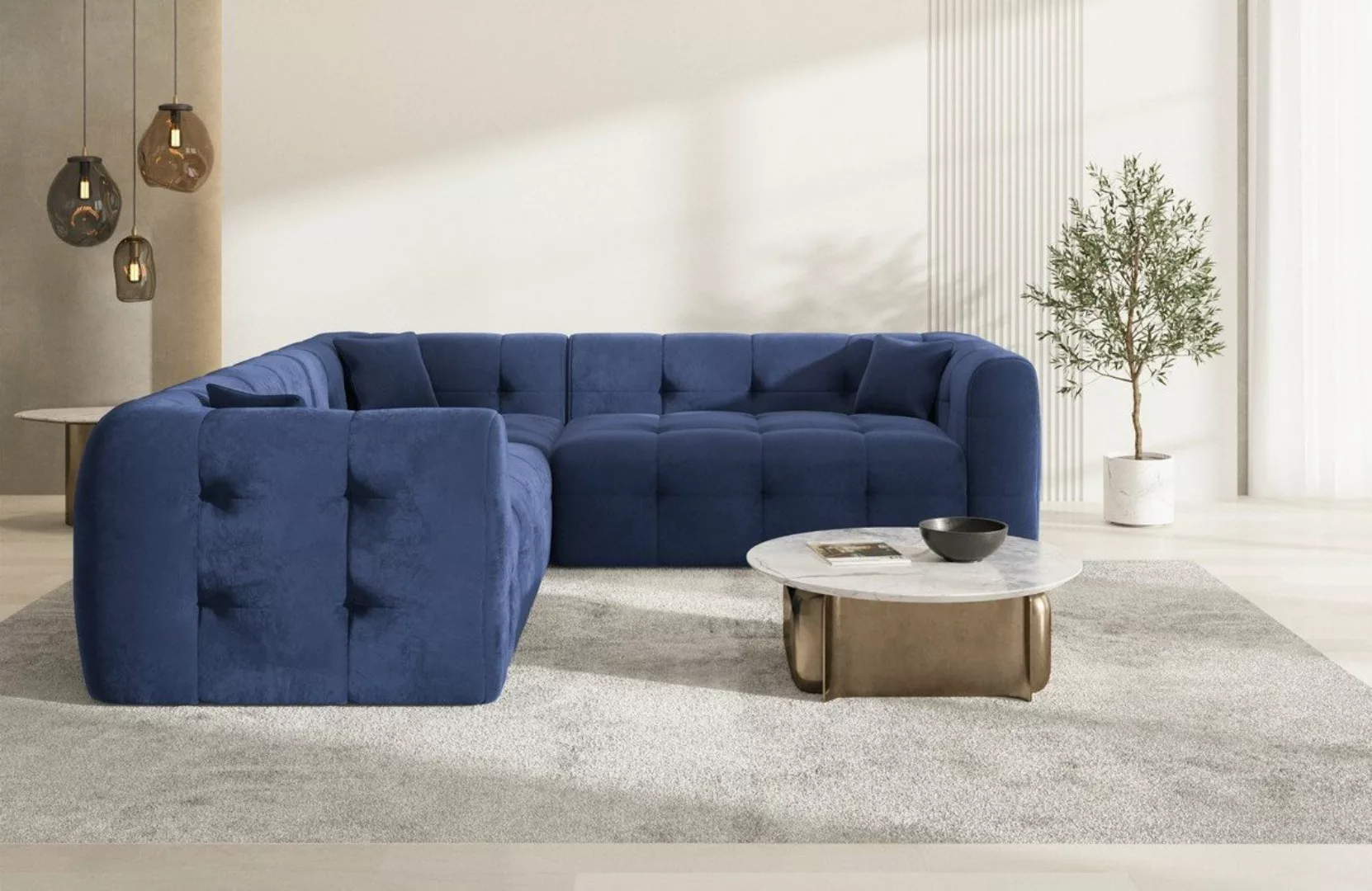 Sofa Dreams Ecksofa Sofa Polsterstoff Eckcouch Samt Lounge Couch Sevilla L günstig online kaufen