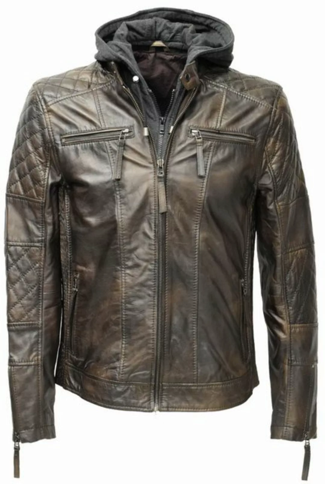 Zimmert Leather Lederjacke Alex II gesteppt, washed, abnembare Kapuze, Schw günstig online kaufen