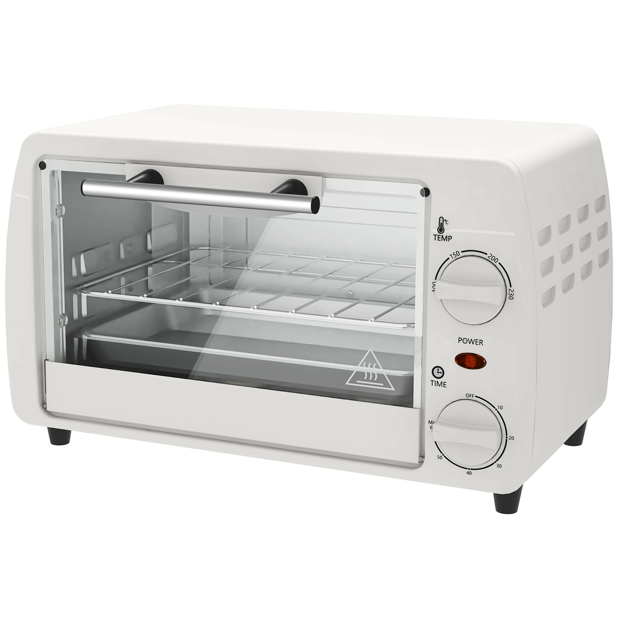 HOMCOM Mini Backofen 10 Liter 750W Kleiner Elektrobackofen mit Temperatur b günstig online kaufen