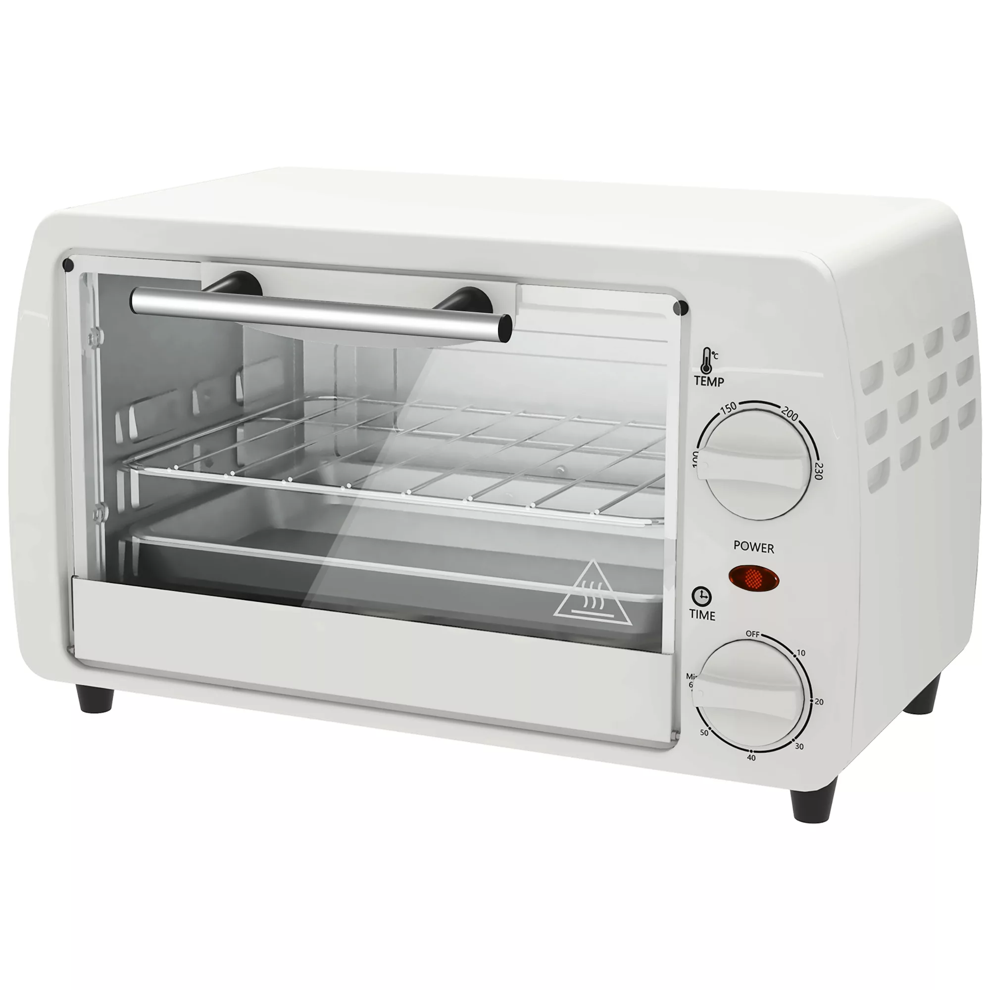 HOMCOM Mini Backofen 10 Liter 750W Kleiner Elektrobackofen mit Temperatur b günstig online kaufen