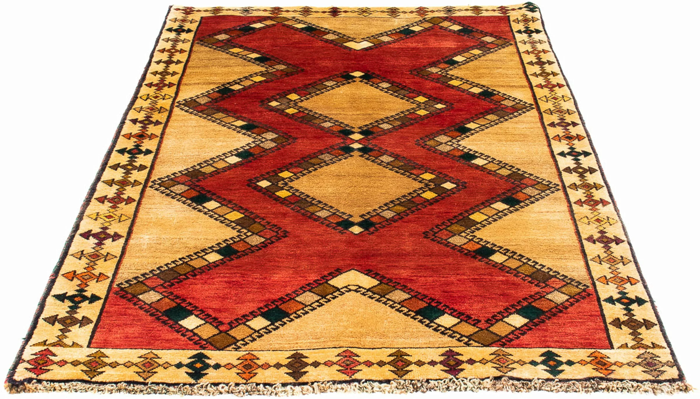 morgenland Wollteppich »Gabbeh - Perser - 192 x 114 cm - dunkelrot«, rechte günstig online kaufen