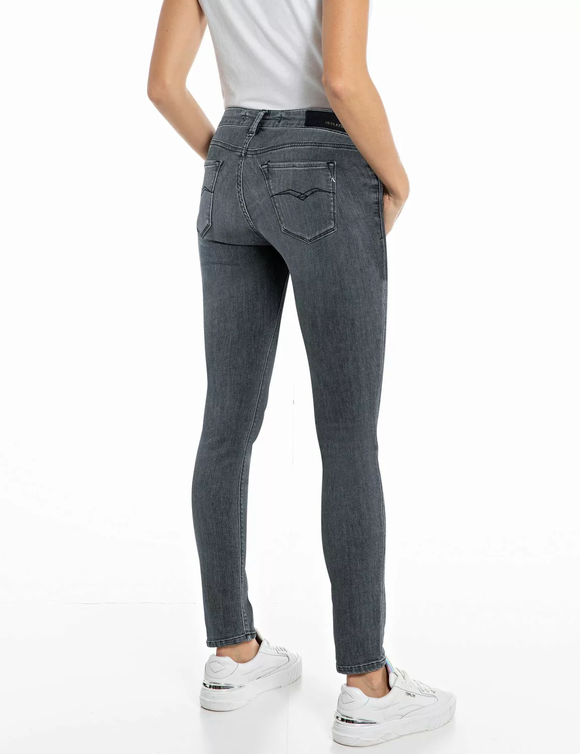 Replay Damen Jeans NEW LUZ - Skinny Fit - Grau- Dark Grey Denim günstig online kaufen